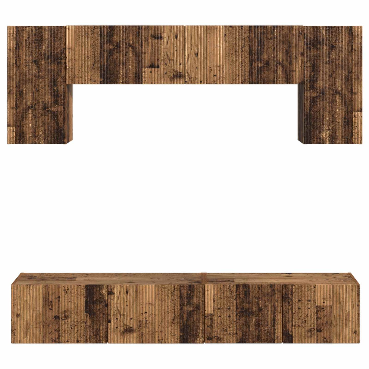 vidaXL TV Cabinet Set Wall-mounted 4 pcs Old Wood Engineered Wood