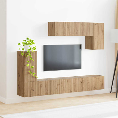 vidaXL TV Cabinet Set 4 pcs Artisan Oak Engineered Wood