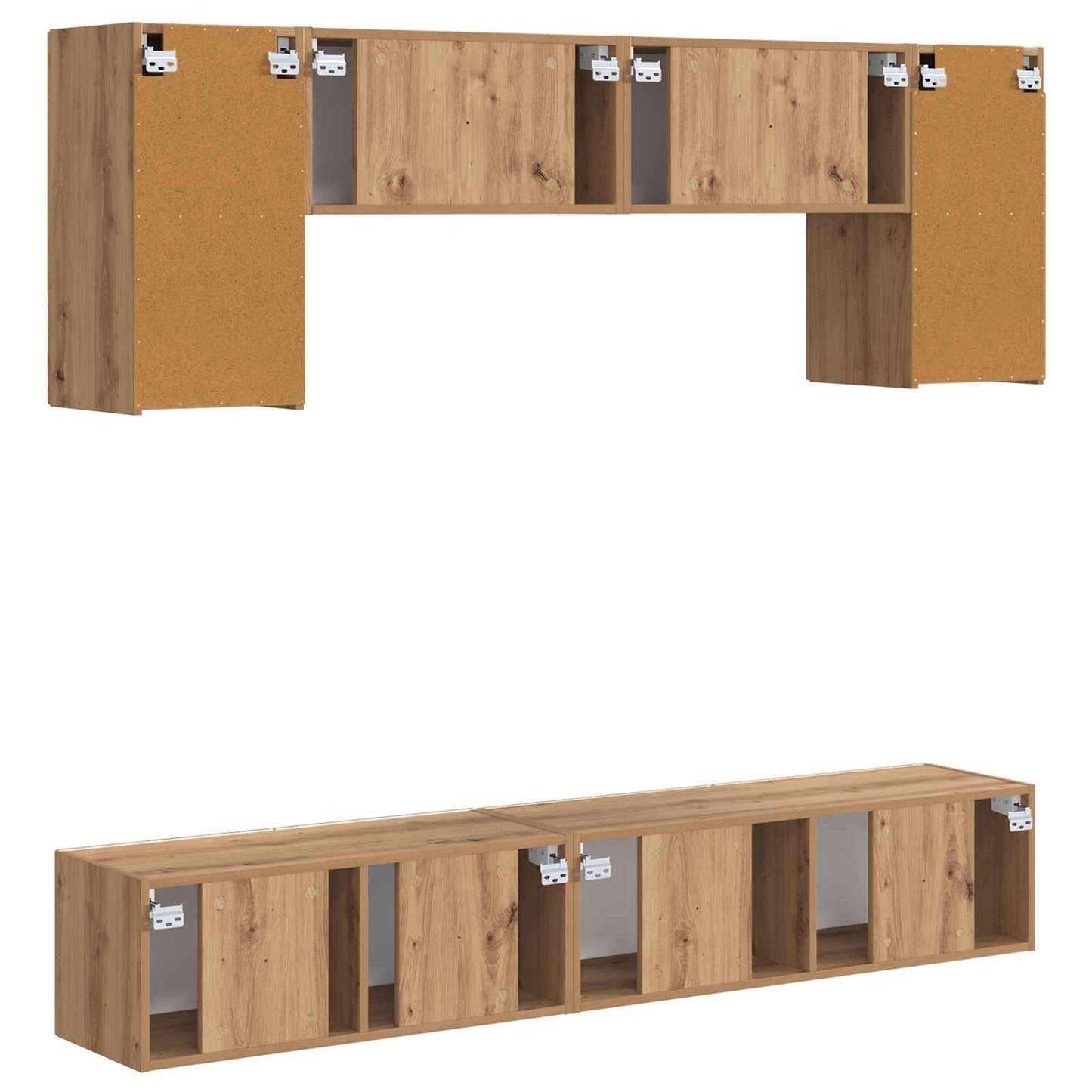 vidaXL TV Cabinet Set 4 pcs Artisan Oak Engineered Wood