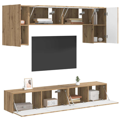 vidaXL TV Cabinet Set 4 pcs Artisan Oak Engineered Wood
