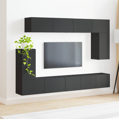 vidaXL TV Cabinet Set 5 pcs Black Engineered Wood