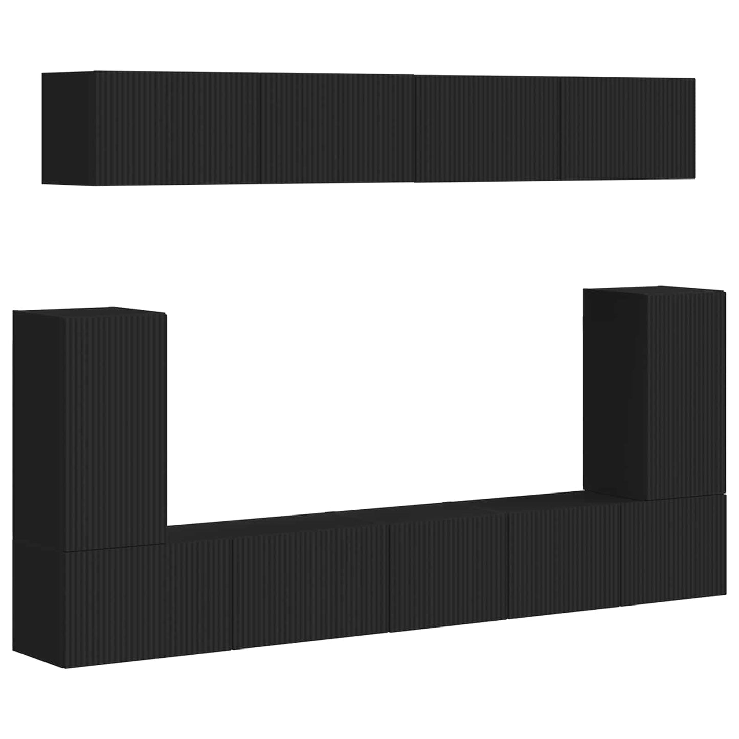 vidaXL TV Cabinet Set 5 pcs Black Engineered Wood