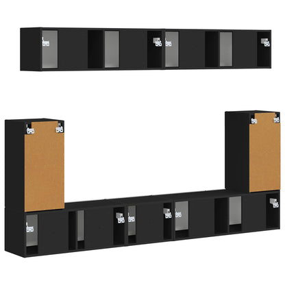 vidaXL TV Cabinet Set 5 pcs Black Engineered Wood