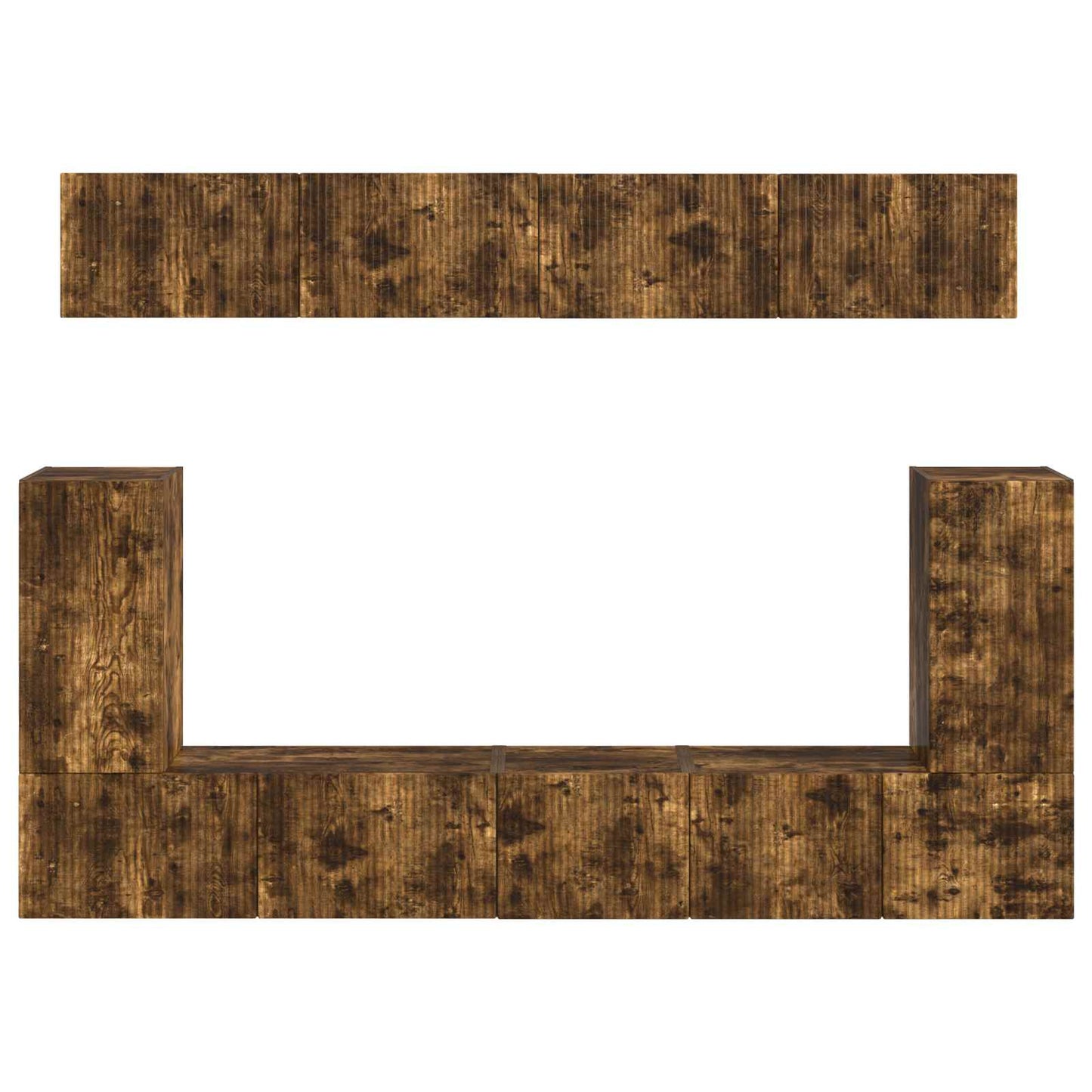 vidaXL TV Cabinet Set Wall-mounted 5 pcs Smoked Oak Engineered Wood