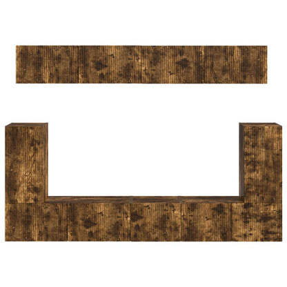 vidaXL TV Cabinet Set Wall-mounted 5 pcs Smoked Oak Engineered Wood