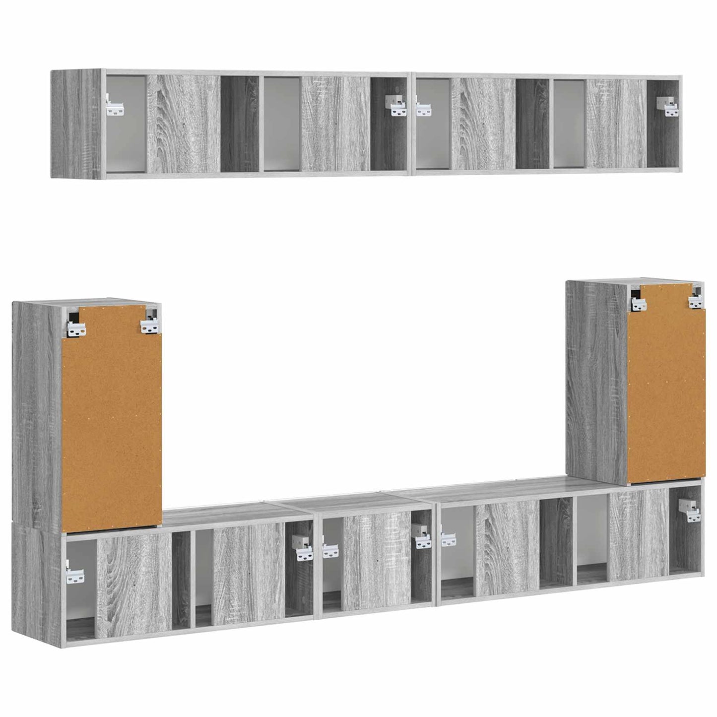 vidaXL TV Cabinet Set Wall-mounted 5 pcs Grey Sonoma Engineered Wood