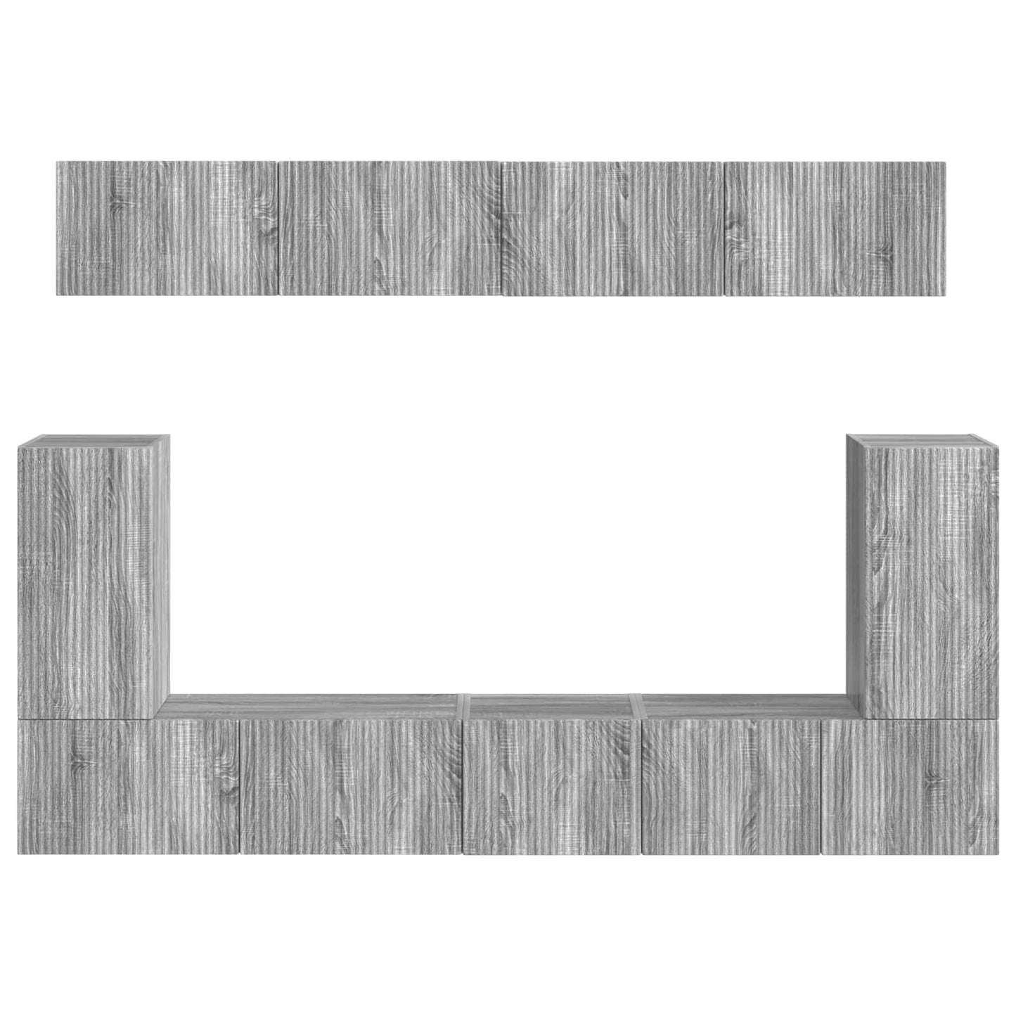vidaXL TV Cabinet Set Wall-mounted 5 pcs Grey Sonoma Engineered Wood