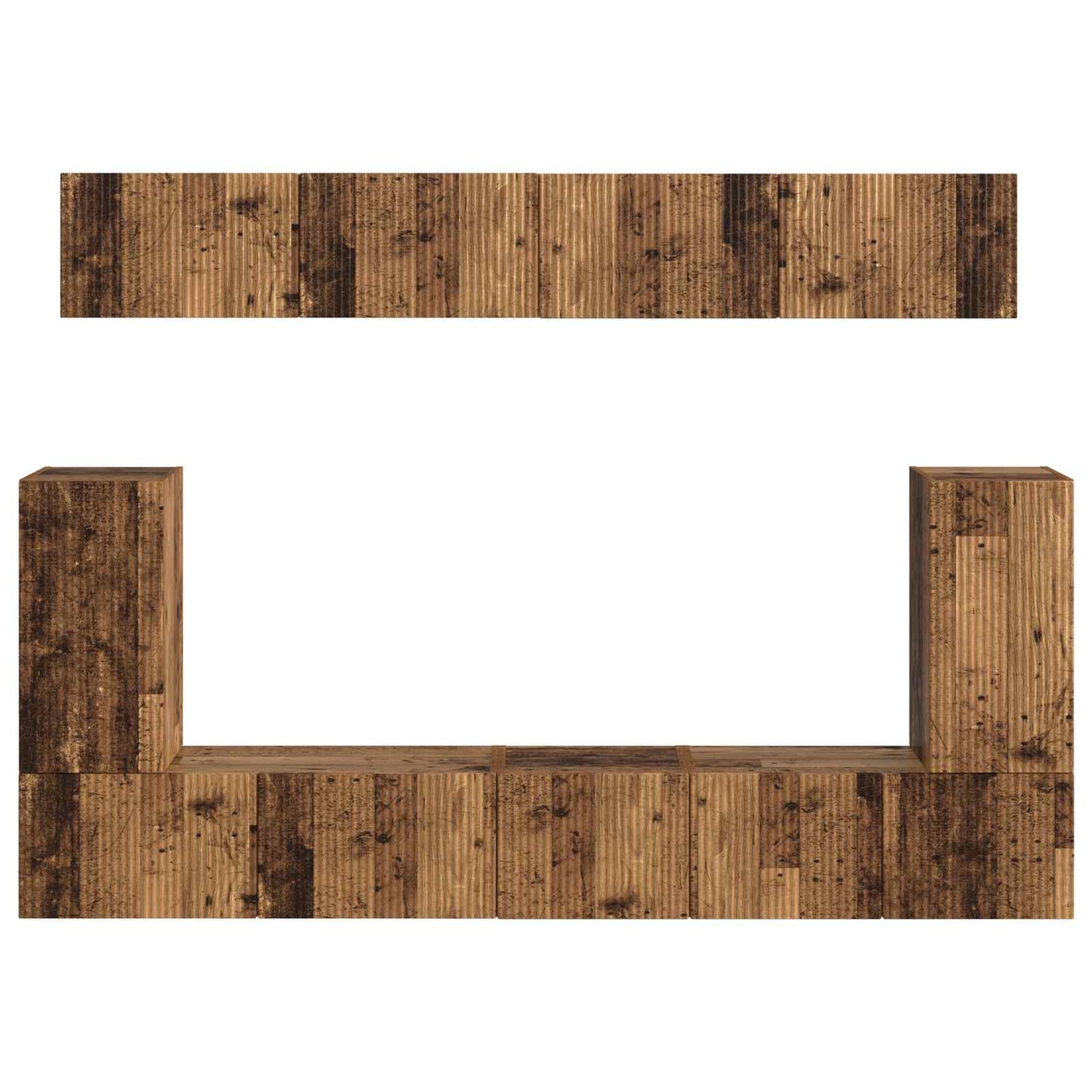 vidaXL TV Cabinet Set Wall-mounted 5 pcs Old Wood Engineered Wood