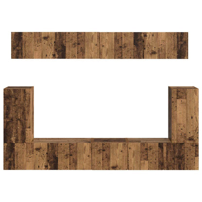 vidaXL TV Cabinet Set Wall-mounted 5 pcs Old Wood Engineered Wood