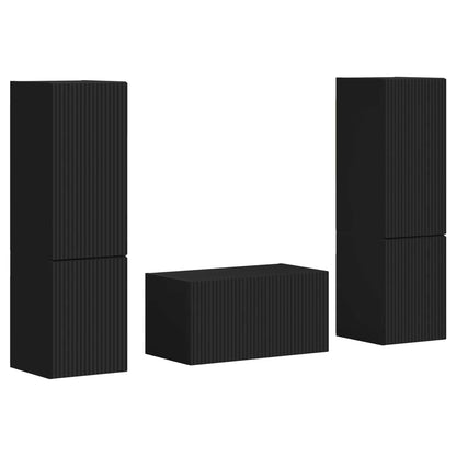 vidaXL TV Cabinet Set 5 pcs Black Engineered Wood