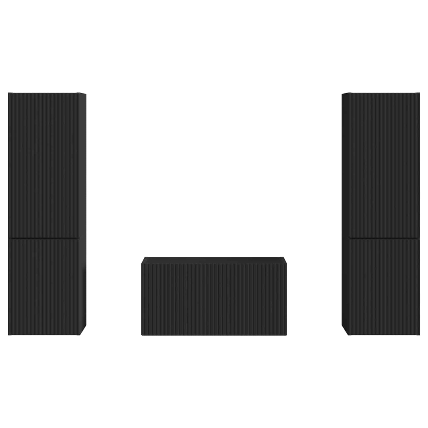 vidaXL TV Cabinet Set 5 pcs Black Engineered Wood
