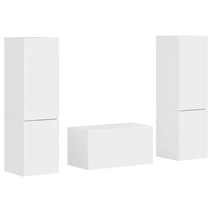 vidaXL TV Cabinet Set 5 pcs High Gloss White Engineered Wood