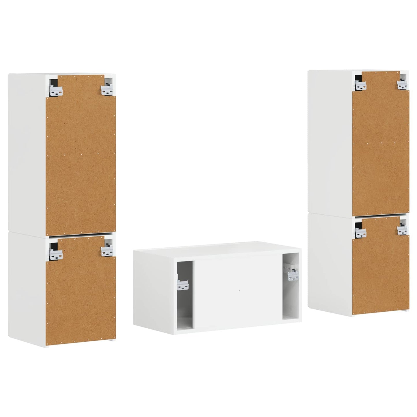 vidaXL TV Cabinet Set 5 pcs High Gloss White Engineered Wood