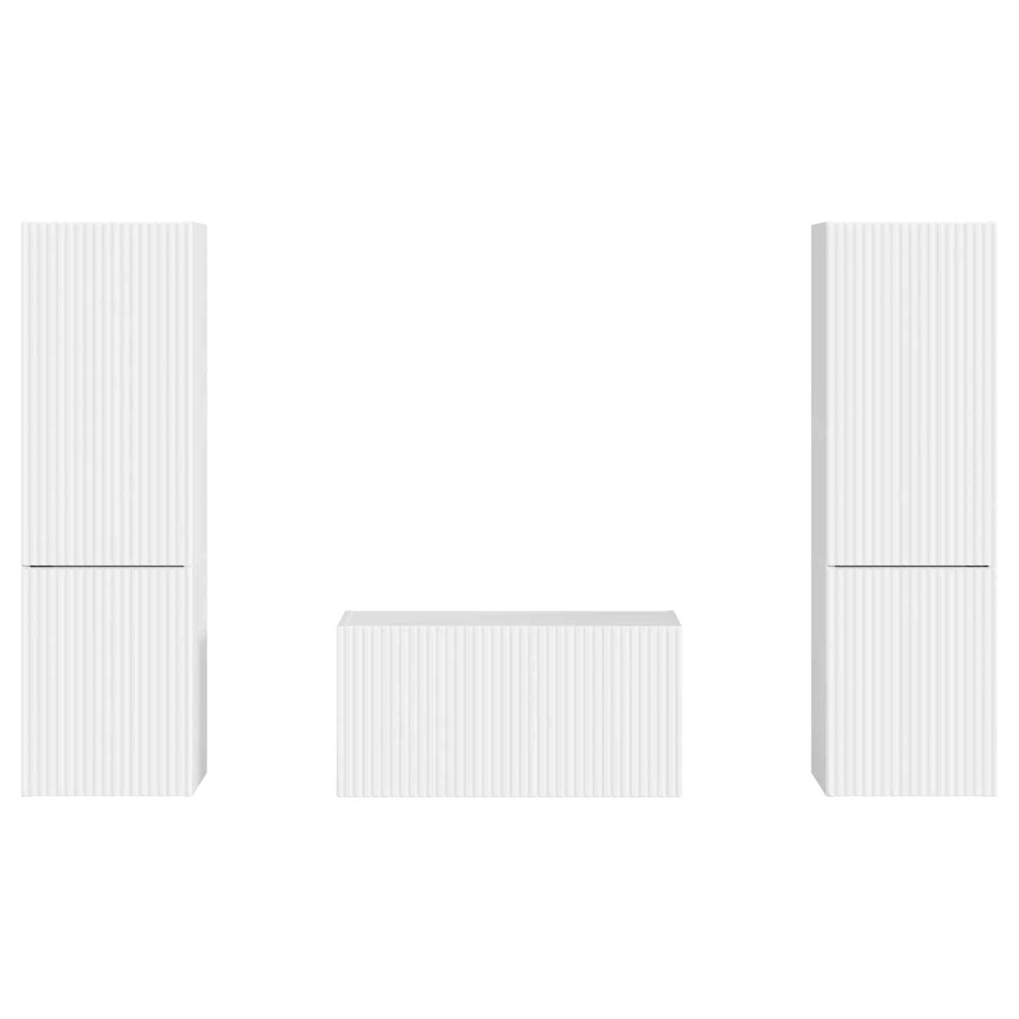 vidaXL TV Cabinet Set 5 pcs High Gloss White Engineered Wood