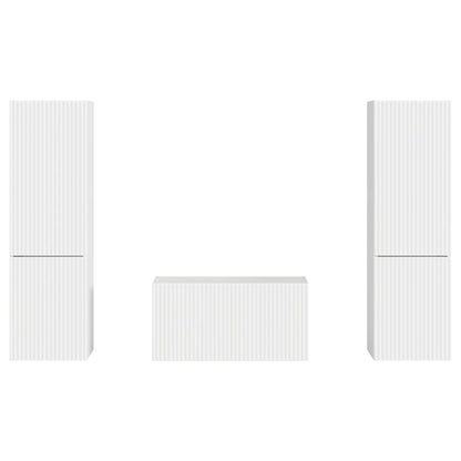 vidaXL TV Cabinet Set 5 pcs High Gloss White Engineered Wood