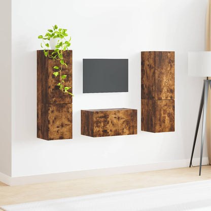 vidaXL TV Cabinet Set 5 pcs Smoked Oak Engineered Wood
