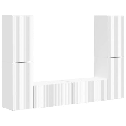 vidaXL TV Cabinet Set 6 pcs White Engineered Wood