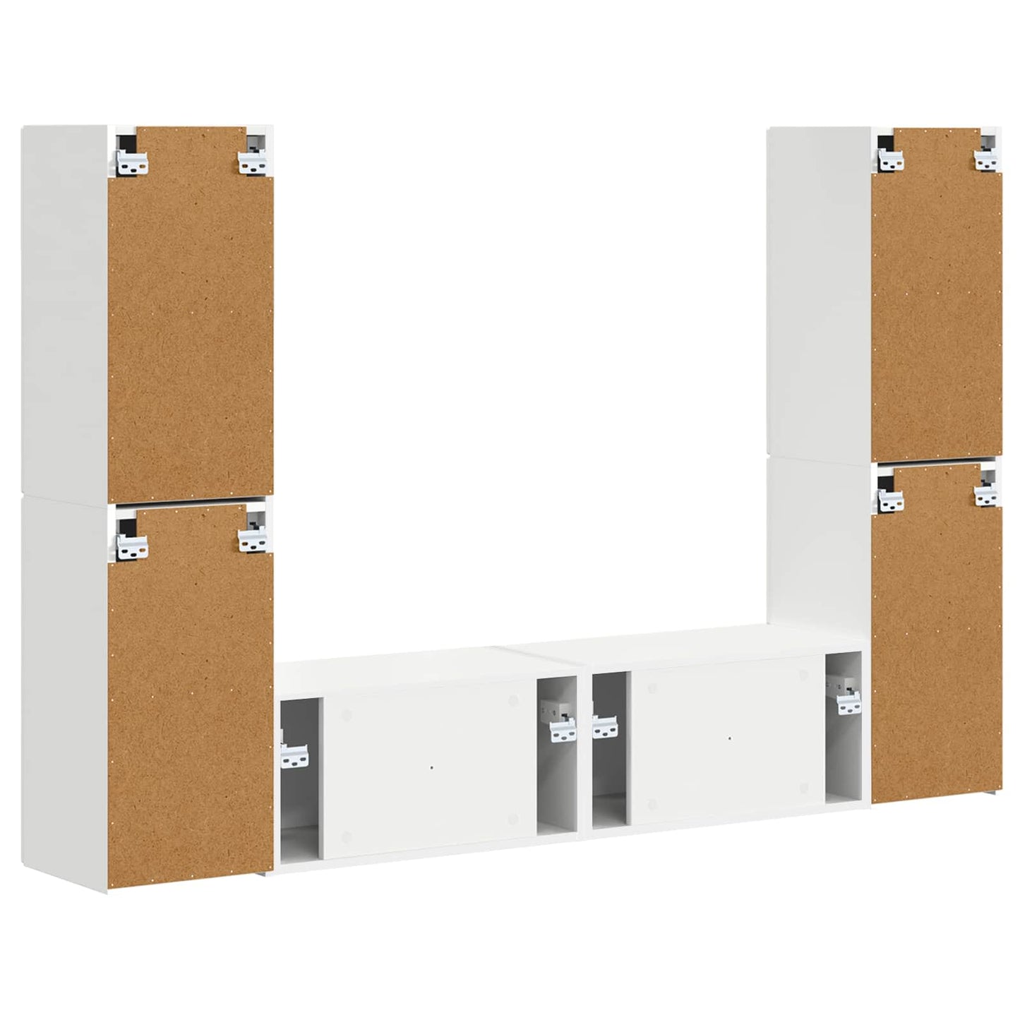 vidaXL TV Cabinet Set 6 pcs White Engineered Wood