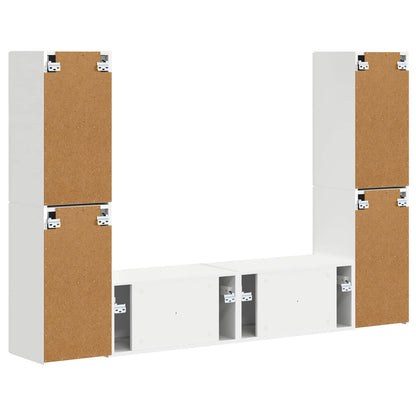 vidaXL TV Cabinet Set 6 pcs White Engineered Wood