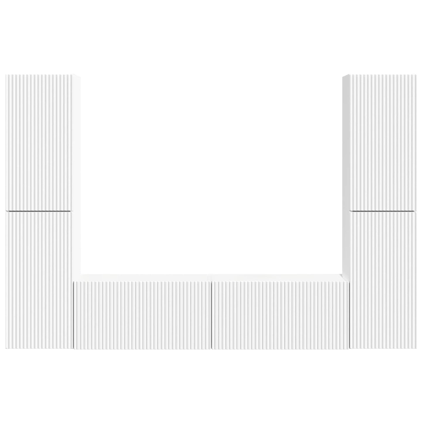 vidaXL TV Cabinet Set 6 pcs White Engineered Wood