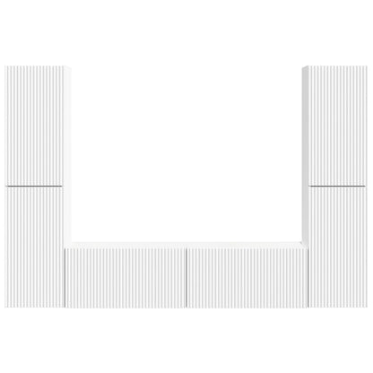 vidaXL TV Cabinet Set 6 pcs White Engineered Wood