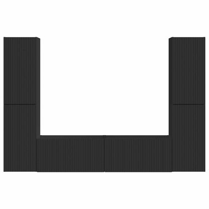 vidaXL TV Cabinet Set 6 pcs Black Engineered Wood