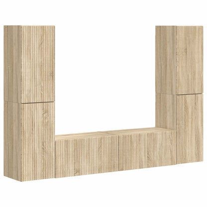 vidaXL TV Cabinet Set 6 pcs Sonoma Oak Engineered Wood