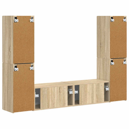 vidaXL TV Cabinet Set 6 pcs Sonoma Oak Engineered Wood