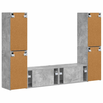 vidaXL TV Cabinet Set 6 pcs Concrete Grey Engineered Wood