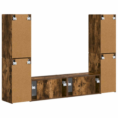 vidaXL TV Cabinet Set 6 pcs Smoked Oak Engineered Wood