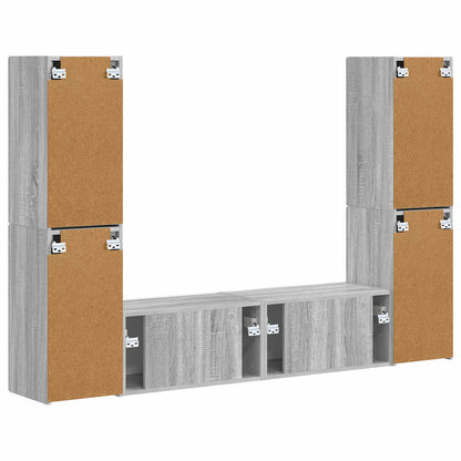 vidaXL TV Cabinet Set 6 pcs Grey Sonoma Engineered Wood