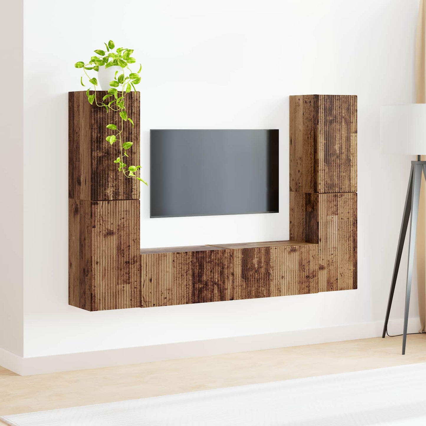 vidaXL TV Cabinet Set 6 pcs Old Wood Engineered Wood