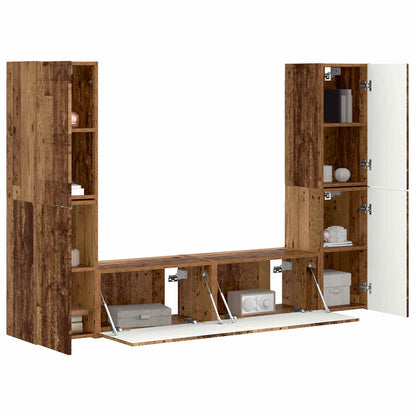 vidaXL TV Cabinet Set 6 pcs Old Wood Engineered Wood