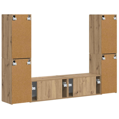vidaXL TV Cabinet Set 6 pcs Artisan Oak Engineered Wood