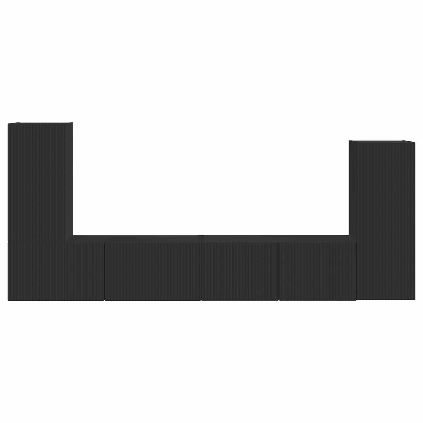 vidaXL TV Cabinet Set 4 pcs Black Engineered Wood