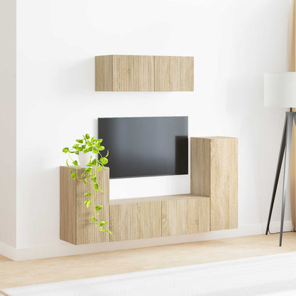 vidaXL TV Cabinet Set 4 pcs Sonoma Oak Engineered Wood