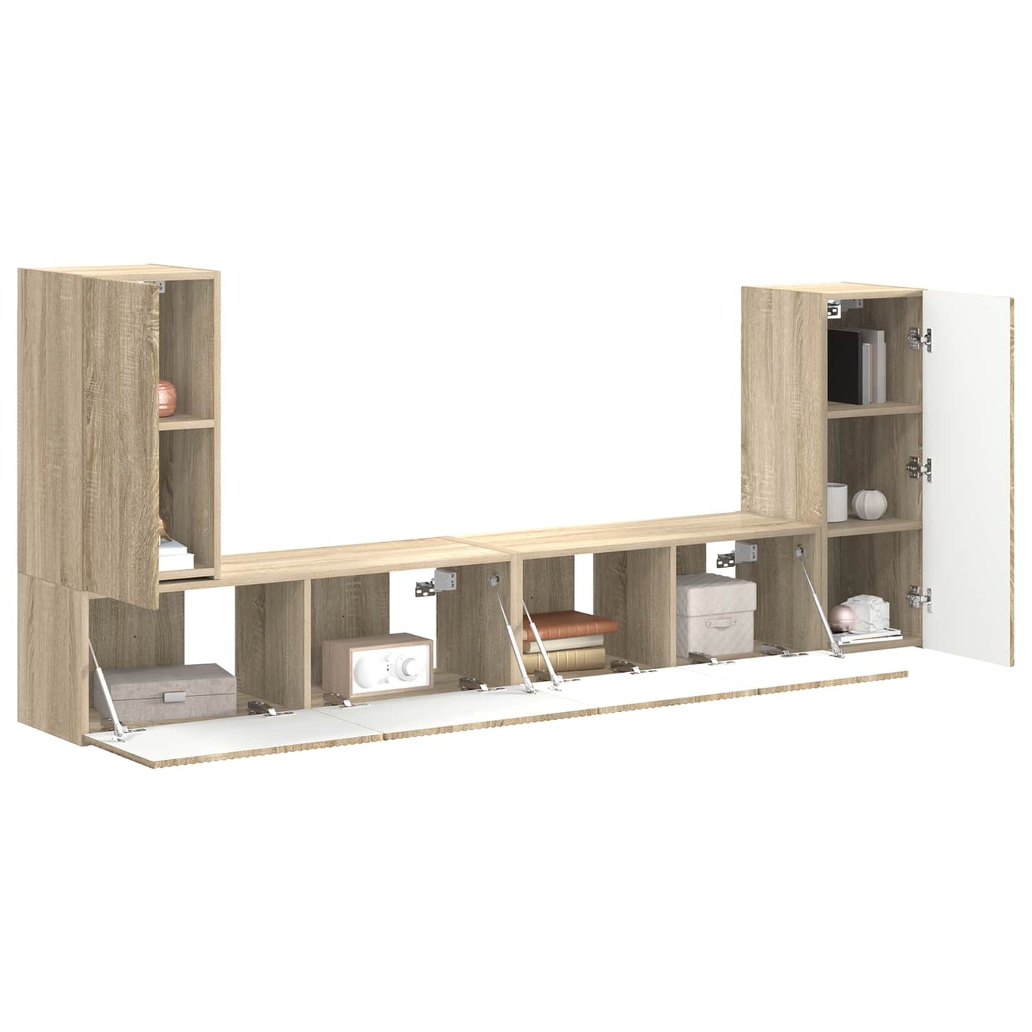 vidaXL TV Cabinet Set 4 pcs Sonoma Oak Engineered Wood