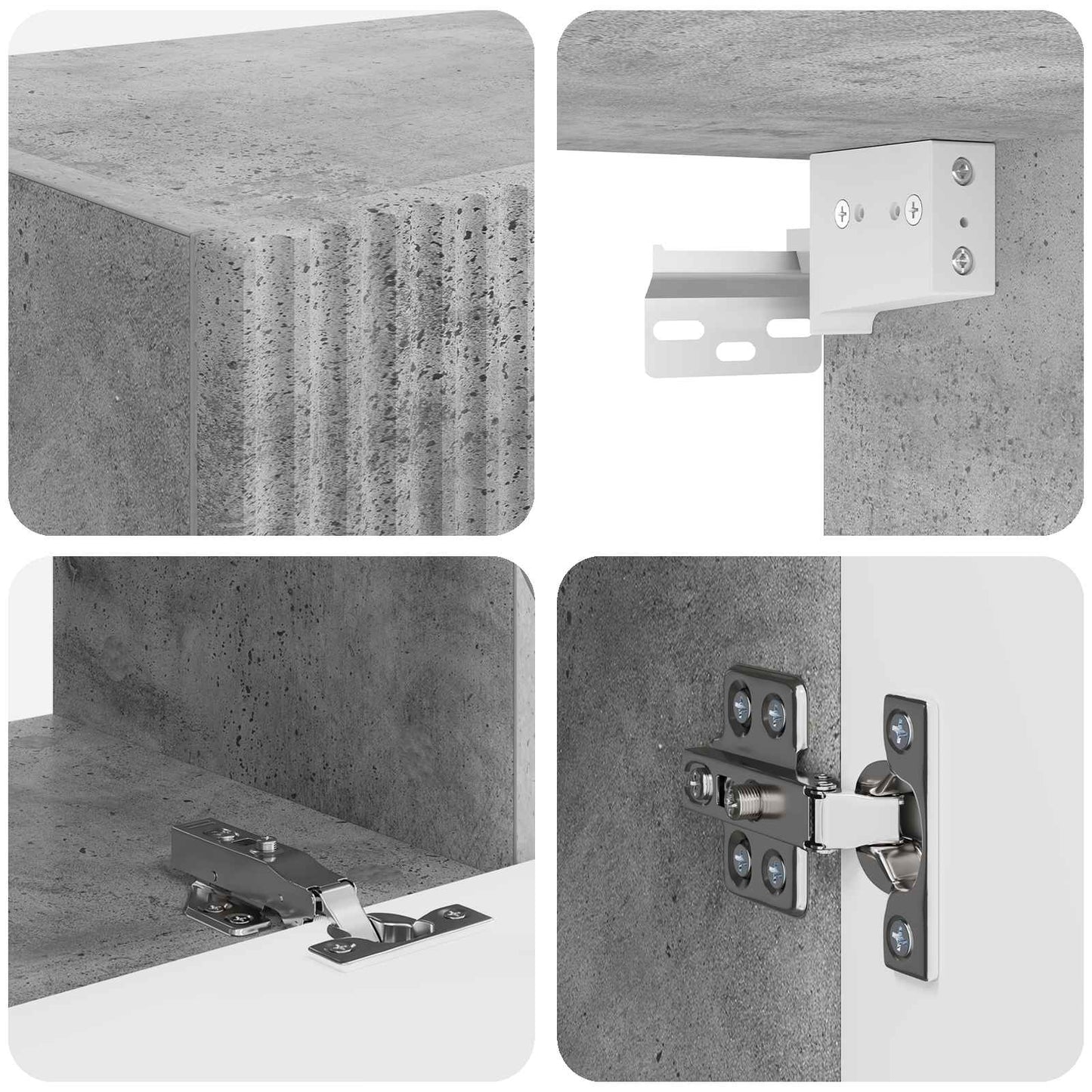 vidaXL TV Cabinet Set 4 pcs Concrete Grey Engineered Wood