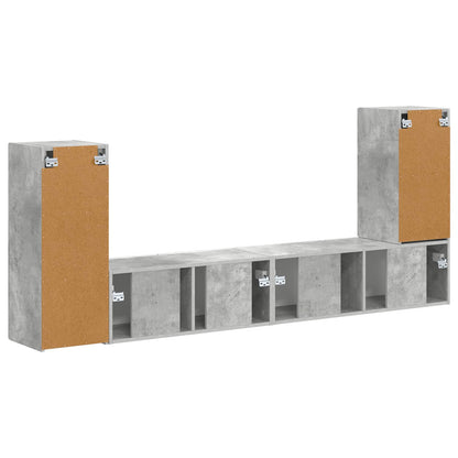 vidaXL TV Cabinet Set 4 pcs Concrete Grey Engineered Wood