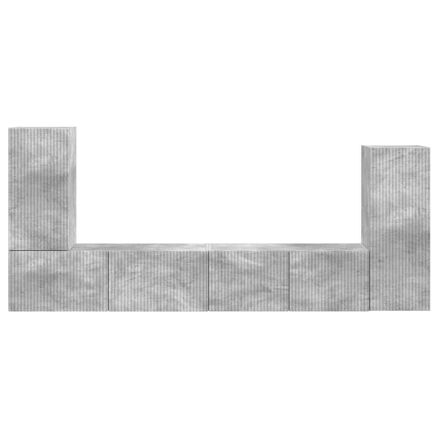 vidaXL TV Cabinet Set 4 pcs Concrete Grey Engineered Wood