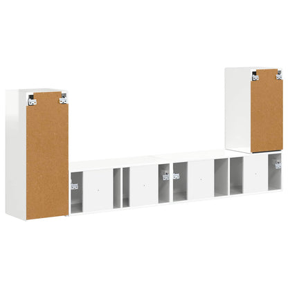 vidaXL TV Cabinet Set 4 pcs High Gloss White Engineered Wood