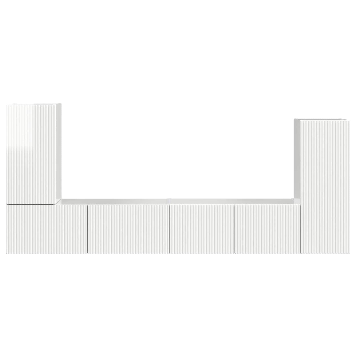vidaXL TV Cabinet Set 4 pcs High Gloss White Engineered Wood