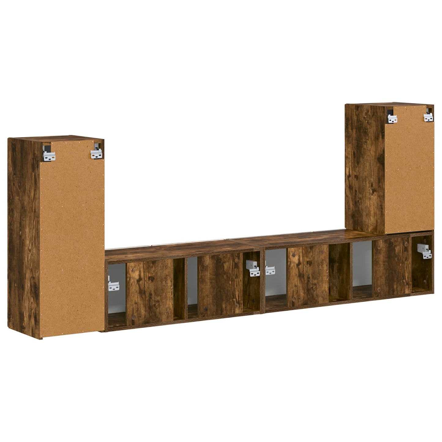 vidaXL TV Cabinet Set 4 pcs Smoked Oak Engineered Wood