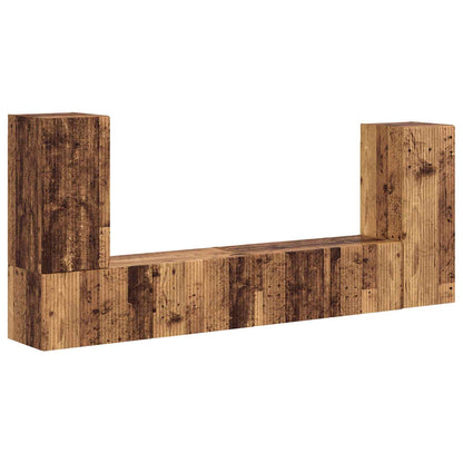 vidaXL TV Cabinet Set 4 pcs Old Wood Engineered Wood
