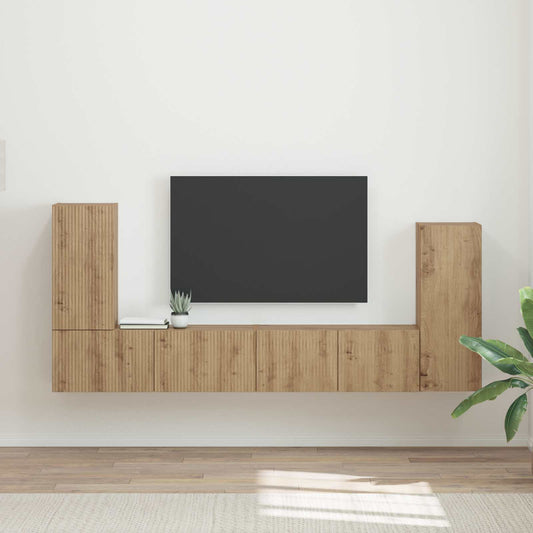 vidaXL TV Cabinet Set 4 pcs Artisan Oak Engineered Wood