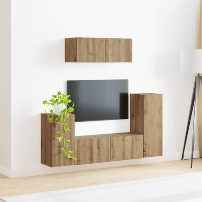 vidaXL TV Cabinet Set 4 pcs Artisan Oak Engineered Wood