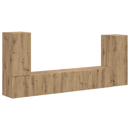 vidaXL TV Cabinet Set 4 pcs Artisan Oak Engineered Wood