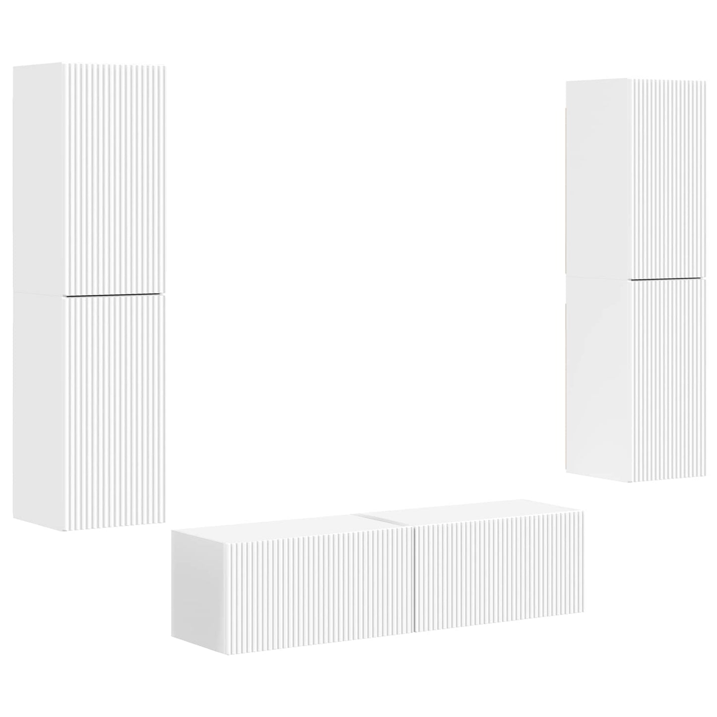 vidaXL TV Cabinet Set 6 pcs White Engineered Wood