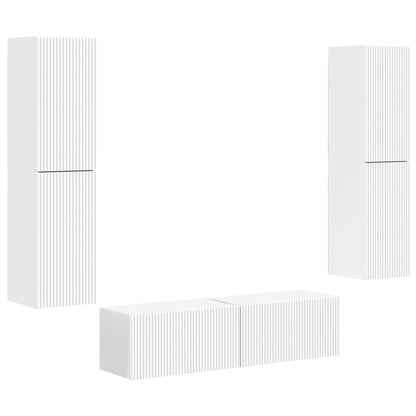 vidaXL TV Cabinet Set 6 pcs White Engineered Wood