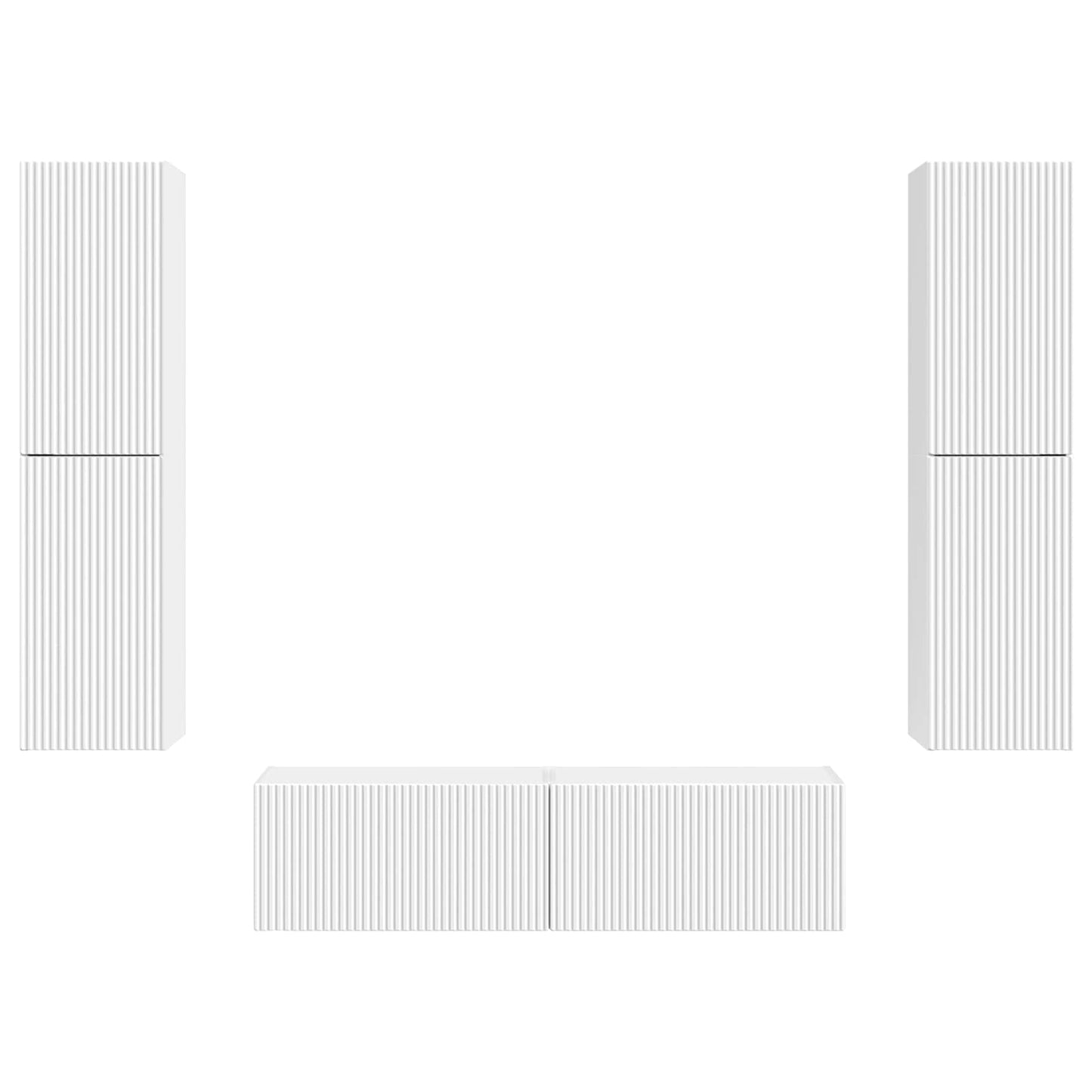 vidaXL TV Cabinet Set 6 pcs White Engineered Wood